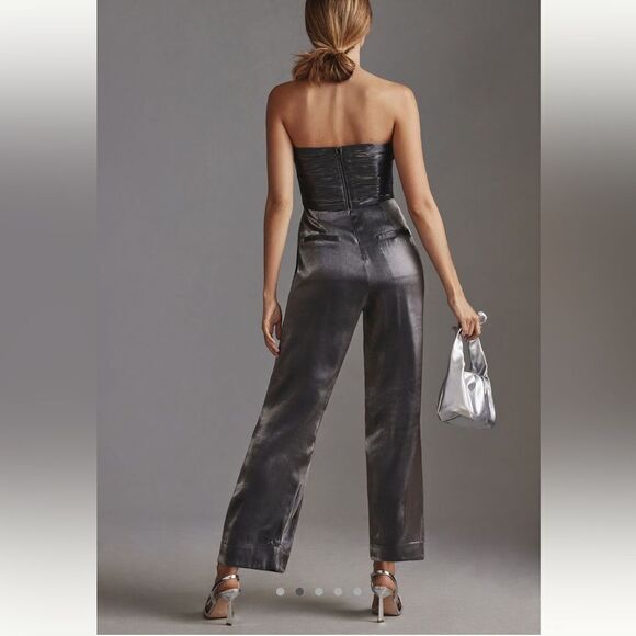 Anthropologie Strapless Shine Jumpsuit - Picture 2 of 5